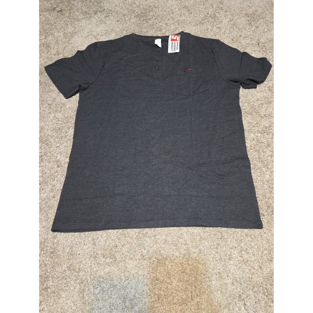 Snap-on Tools Charcoal Gray Short Sleeve Pocketed Henley T-Shirt (NEW - XL)